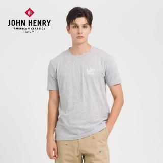 【JOHN HENRY】LOGO設計印圖短袖T恤-灰