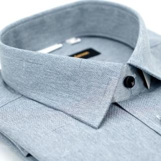 【金安德森】灰色細紋保暖窄版長袖襯衫-fast