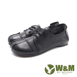 【W&M】女 親膚柔軟羊皮休閒鞋 女鞋(黑色)