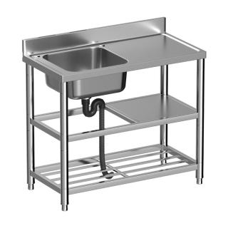 【XYG】廚房不鏽鋼水槽單槽台面帶支架一體(廚房水槽/洗手盆/洗手台)