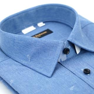【金安德森】藍色細紋保暖窄版長袖襯衫