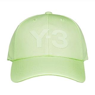【Y-3 山本耀司】Y-3綠字LOGO棉混紡棒球帽(平輸品/男款/淺綠)