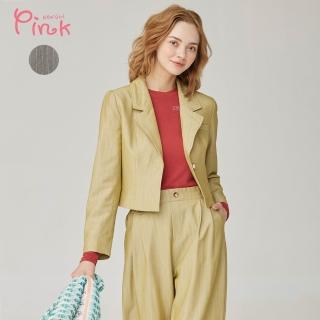 【PINK NEW GIRL】金絲條短版西裝外套 N1710AD(2色)