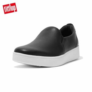 【FitFlop】RALLY LEATHER SLIP-ON SKATE SNEAKERS易穿脫時尚休閒鞋-女(黑色)