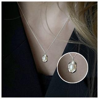 【HaNA 梨花】韓國湖面波光．單顆貝殼珍珠鎖骨鍊