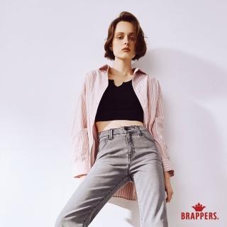 【BRAPPERS】女款 清新條紋寬鬆襯衫(淺粉)