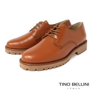 【TINO BELLINI 貝里尼】義大利進口質感牛皮素面牛津鞋FZCO007(棕)