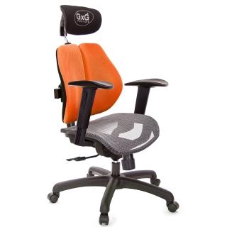 【GXG 吉加吉】雙軸枕 中灰網座 2D升降扶手 雙背電腦椅(TW-2704 EA2)