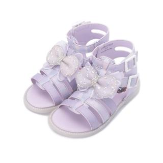 【Disney 迪士尼】17-21cm 蝴蝶結羅馬涼鞋 紫 中大童鞋 FNKT37167