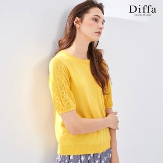 【Diffa】袖子挑洞緹花線衫-女