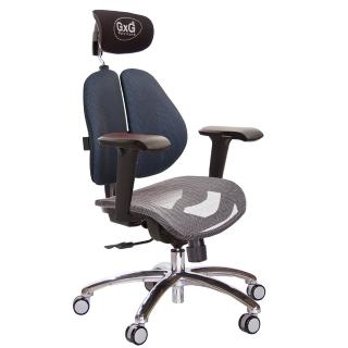 【GXG 吉加吉】雙軸枕 中灰網座 鋁腳/4D升降扶手 雙背電腦椅(TW-2704 LUA3)
