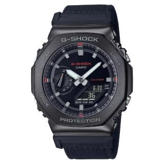 【CASIO 卡西歐】G-SHOCK八角布質編織雙顯錶(GM-2100CB-1A)