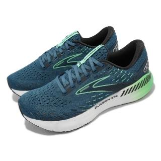 【BROOKS】慢跑鞋 Glycerin GTS 20 男鞋 藍 綠 氮氣中底 緩衝 甘油系列 20代 運動鞋(1103831D439)