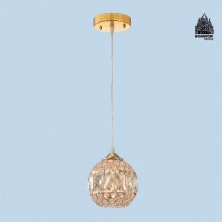 【必登堡】卡加布蘭水晶吊燈 金銅色 B561096(單吊燈/餐廳燈/邊几燈/吧檯/中島/現代/華麗)