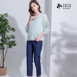 【IRIS 艾莉詩】蕾絲拼接袖棉上衣-3色(32128)