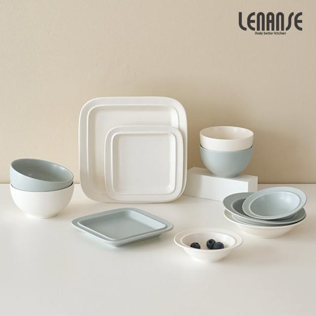 【LENANSE】Monde韓國2人碗盤11件組-藍/白(餐具/餐碗)