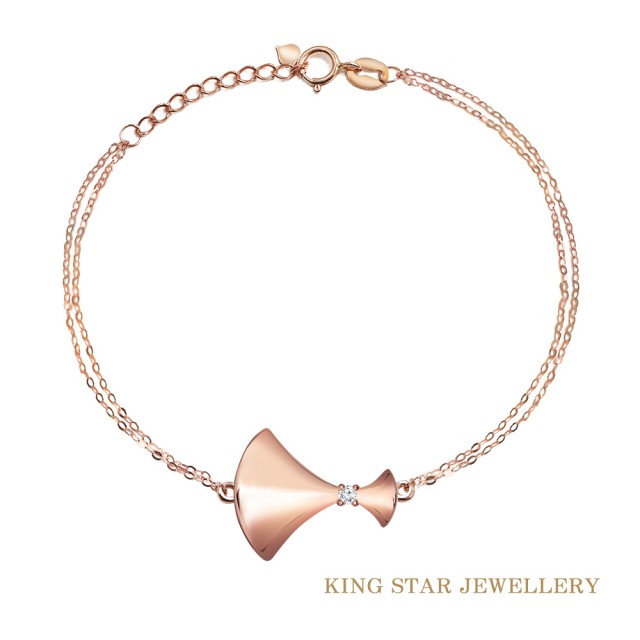 【King Star】18K金扇形鑽石手鍊