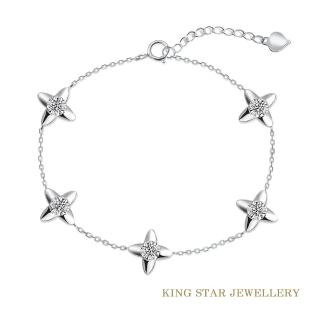 【King Star】18K金十字鑽石手鍊(總視覺效果100分)