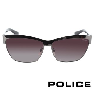【POLICE】義大利個性金屬上框造型太陽眼鏡(鐵灰上框-POS8663-0568)