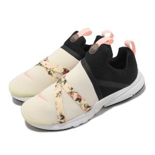 【NIKE 耐吉】休閒鞋 Presto Extreme VF GS 女鞋 大童鞋 米 黑 花卉 套入式 無鞋帶(BQ5294-001)