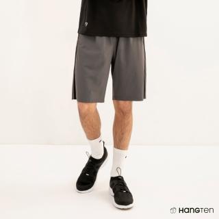 【Hang Ten】男裝-REGULAR FIT冰絲織帶內抽繩吸濕排汗涼感短褲(深灰)