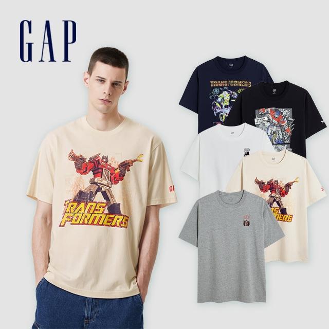 【GAP】男裝 Gap x TRANSFORMERS變形金剛聯名 Logo純棉印花短袖T恤-多色可選(714974)
