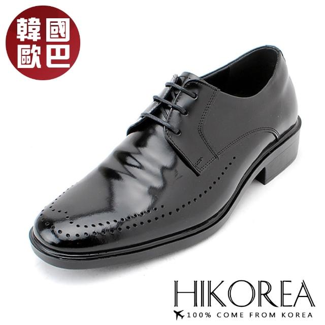 【HIKOREA】韓國空運。抓皺撞色3.5cm尖頭綁帶造型皮鞋/版型偏小(8-9061/黑/現+預)