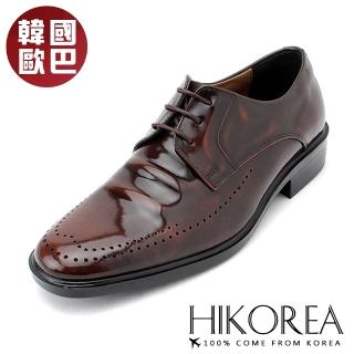 【HIKOREA】韓國空運。抓皺撞色3.5cm尖頭綁帶造型皮鞋/版型偏小(8-9064/咖/現+預)