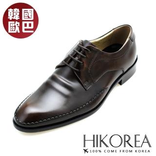 【HIKOREA】韓國空運。縫線立體造型3cm尖頭綁帶皮鞋/版型偏小(8-9066/咖/現+預)