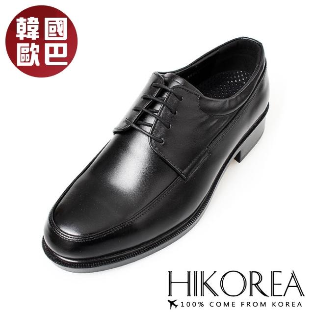 【HIKOREA】韓國空運。上質風格正裝3.5cm素面綁帶皮鞋/版型偏小(8-9071/黑/現+預)