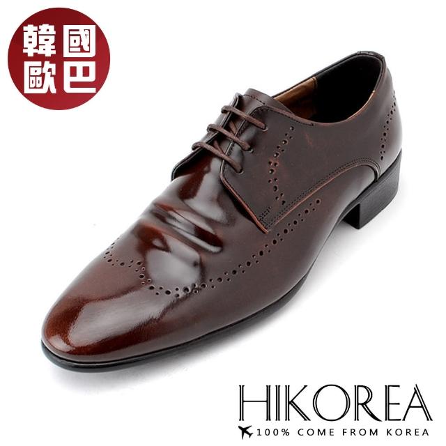 【HIKOREA】韓國空運。職場好鞋厚底4cm舒壓綁帶休閒皮鞋(8-9083/咖/現+預)