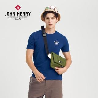 【JOHN HENRY】拼接布標多功能隨身斜挎包－綠色