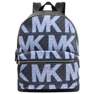 【Michael Kors】經典大MK字母印花手提雙肩旅用包後背包(深藍)
