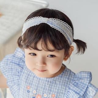 【Happy Prince】韓國製 Surin藍色格紋蕾絲女嬰兒童髮帶(女童髮飾)