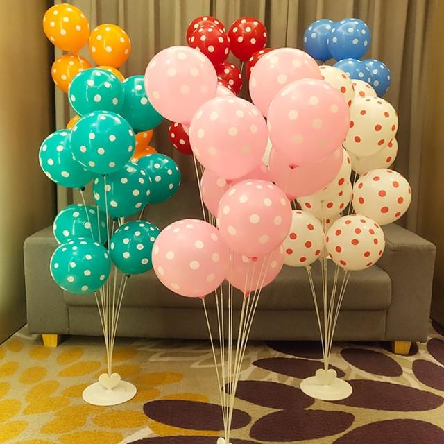 超可愛多色點點氣球地飄組1組(生日派對 求婚告白 畢業跨年 週年紀念 寶寶周歲 布置)