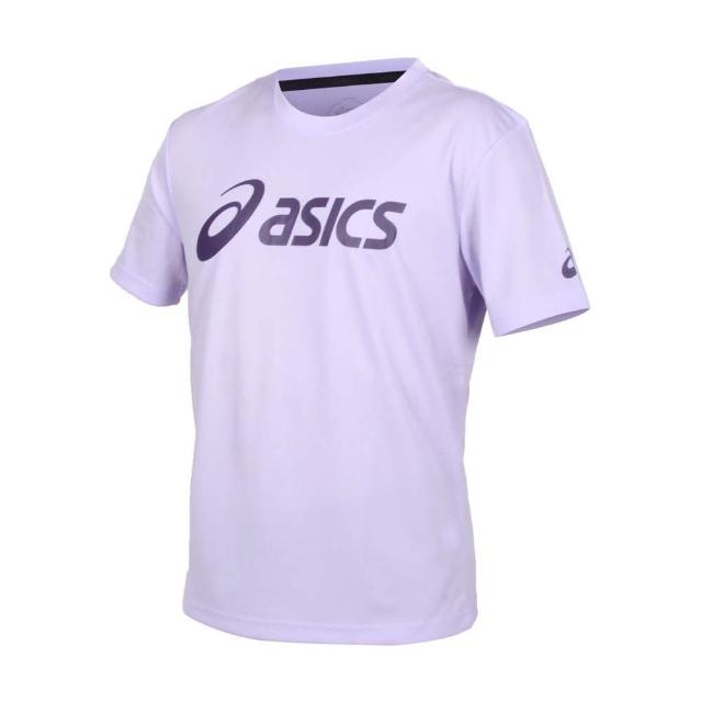 【asics 亞瑟士】男女短袖T恤-台灣製 吸濕排汗 慢跑 運動 上衣 亞瑟士 馬卡龍紫(2033B666-500)