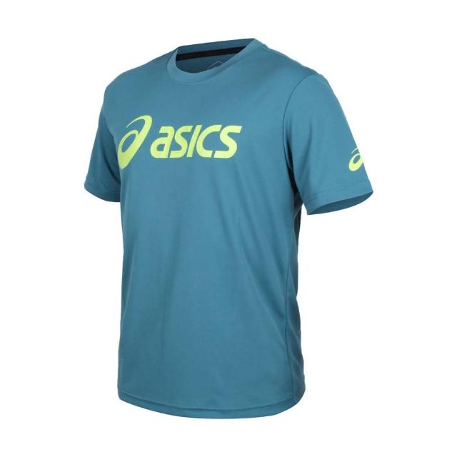 【asics 亞瑟士】男女短袖T恤-台灣製 吸濕排汗 慢跑 運動 上衣 亞瑟士 深綠草綠(2033B666-401)