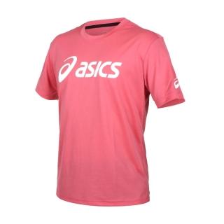 【asics 亞瑟士】男女短袖T恤-台灣製 吸濕排汗 慢跑 運動 上衣 亞瑟士 莓紅白(2033B666-700)