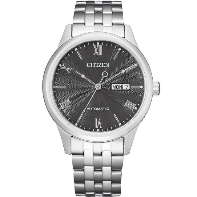 【CITIZEN 星辰】Mechanical時尚機械日期腕錶-銀x黑40mm(NH7501-85H)