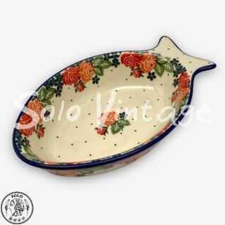 【SOLO 波蘭陶】CA 波蘭陶 19.5CM 魚型碗 典雅紅玫瑰系列 CERAMIKA ARTYSTYCZNA