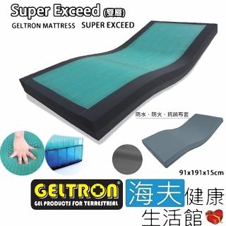 【海夫健康生活館】Geltron Super Exceed 雙層 固態凝膠照護床墊 抗菌床套(KLW-91H150)
