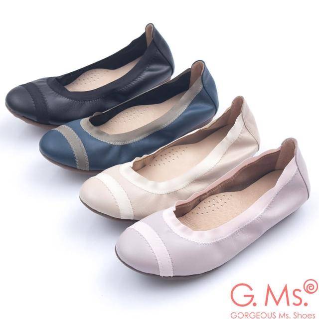 【G.Ms.】MIT系列-織帶拼接羊皮娃娃鞋(恬淡紫/優雅黑)