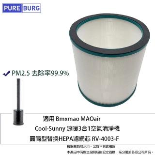 【PUREBURG】適用 Bmxmao MAO air Cool-Sunny涼暖3合1空氣清淨機無葉電風扇 副廠HEPA濾網