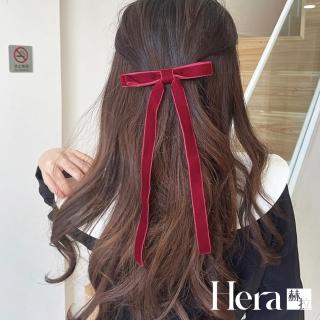 【HERA 赫拉】少女絲絨蝴蝶結彈簧夾 H112022109(彈簧夾 韓系小髮夾 經典髮飾 邊夾 平價 髮飾 送禮 彈簧夾)