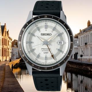 【SEIKO 精工】Presage系列 Style60’s 復古風 GMT 機械腕錶 禮物推薦 畢業禮物(SSK011J1/4R34-00B0Z)