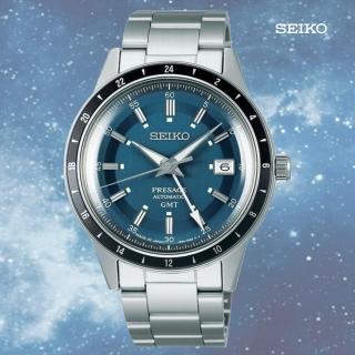 【SEIKO 精工】Presage 復古系列Style 60s GMT雙時區機械錶-藍40.8mm_SK028(SSK009J1/4R34-00B0B)