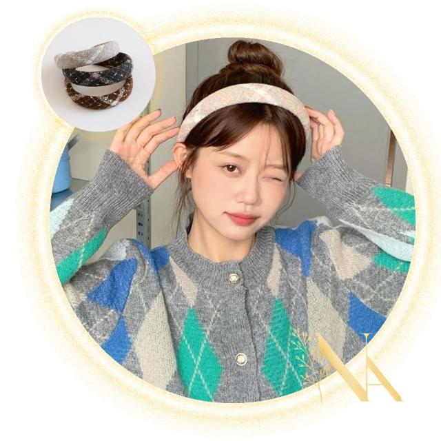 【NANA】娜娜 復古小香風格紋寬邊髮箍 NA022104(髮箍)