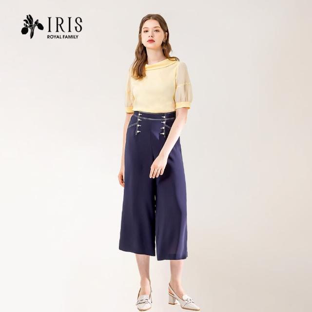【IRIS 艾莉詩】設計撞色壓線寬褲(32333)