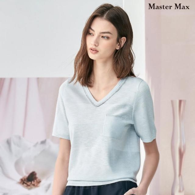 【Master Max】V領氣質款短袖針織上衣(8318013)