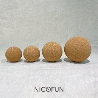 【NicoFun 愛定做】yoga 瑜珈球 天然軟木 按摩球 筋膜球 口袋軟球 遊戲球 握力球 穴位點按壓(直徑4.5cm)